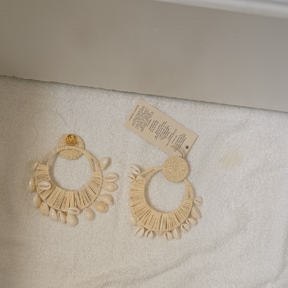 Handmade shell Hoop Earrings